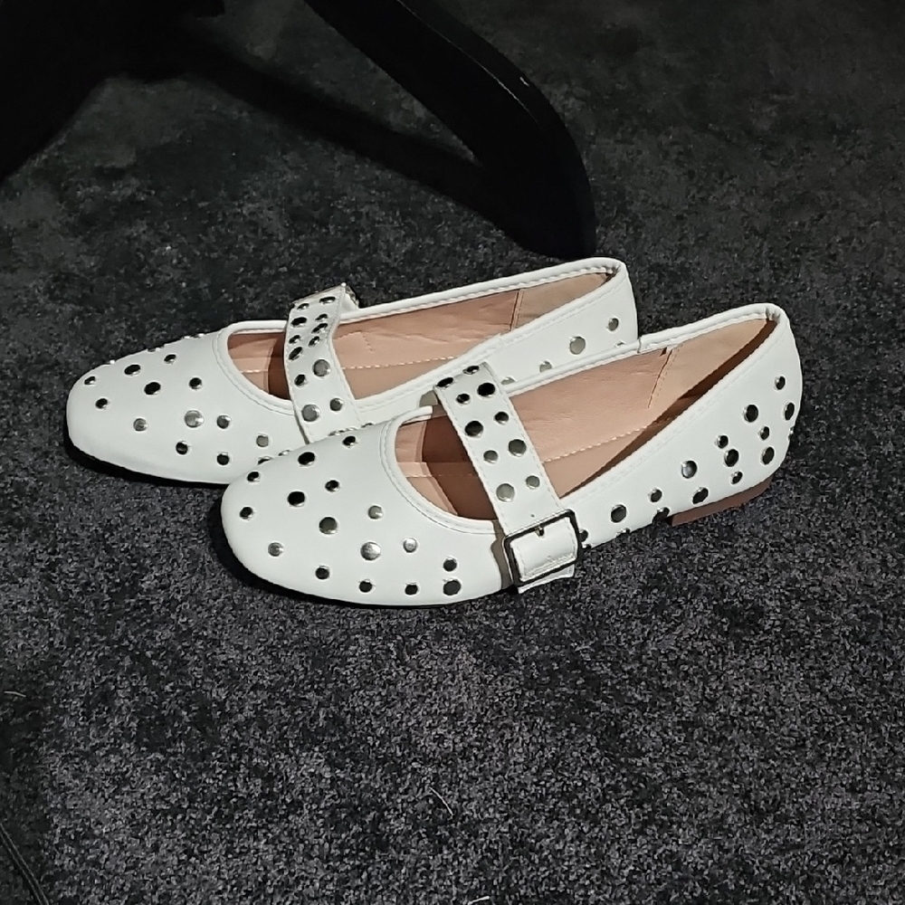 White Studded Women's Shoes